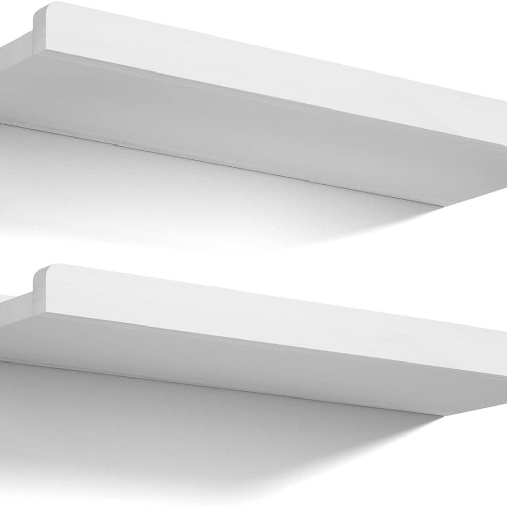 Floating Shelves Wall Mounted Set of 2, 17 Inch Rustic Wood Wall Shelves for Sto